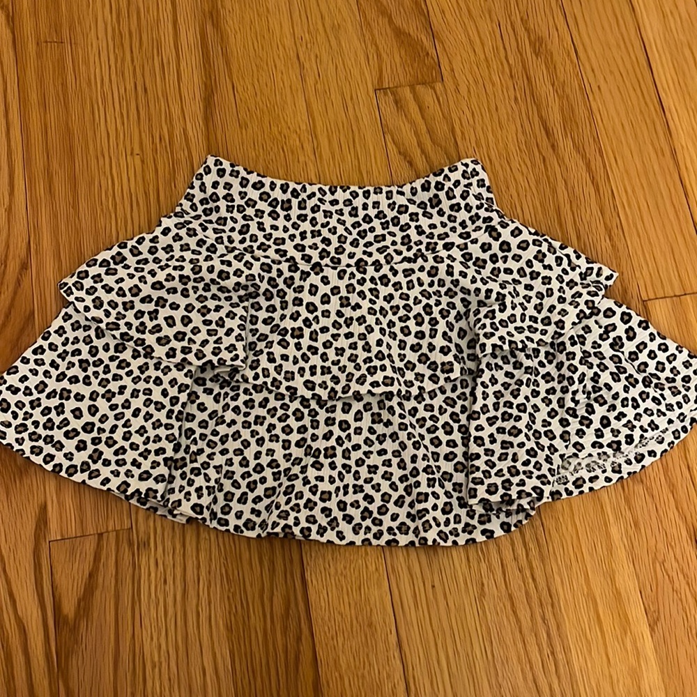 sls apparel leopard ruffle skirt rare